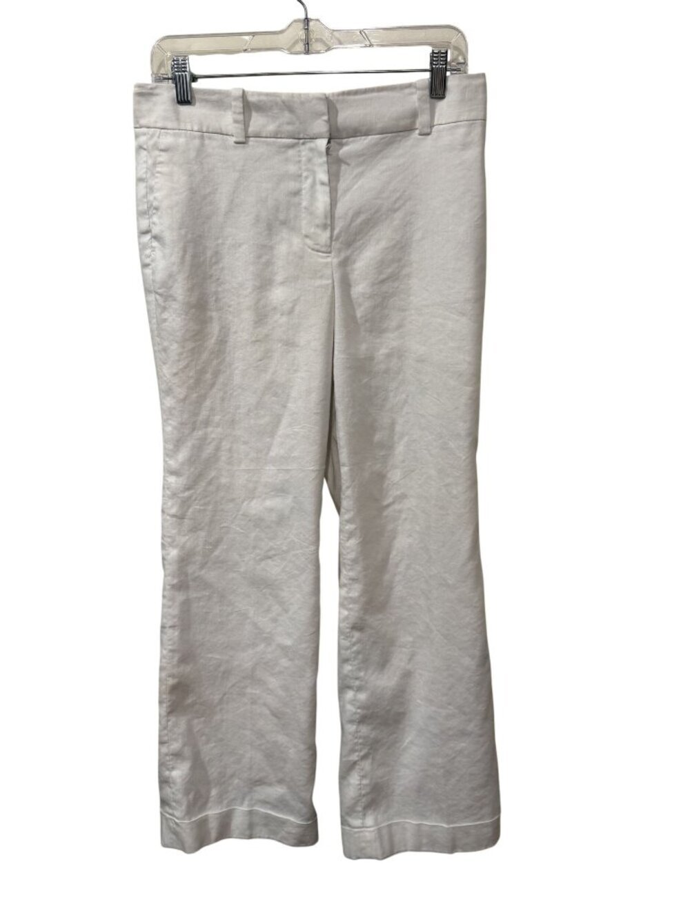 Ann Taylor Petite Linen Blend Wide Leg Pants In Soft White Size 6P